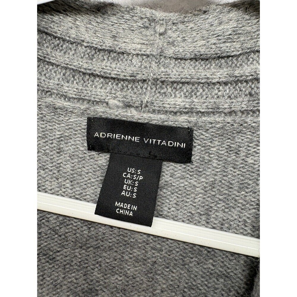 Adrienne Vittadini LS Cardigan Sweater Yak Wool Jacket Small Gray Magnetic - Picture 2 of 5